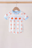 Blue Pumpkin Embroidery Bubble Aaria Tees