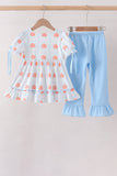 Blue Pumpkin Embroidery Ruffle Pants Set Aaria Tees