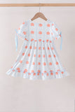 Blue Pumpkin Embroidery Ruffle Dress Aaria Tees