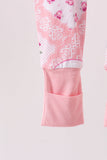 Pink Floral Bamboo Zipper Romper Aaria Tees