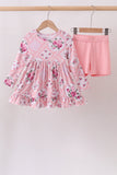 Pink Floral Bamboo Pants Set Aaria Tees
