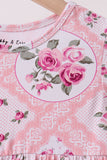 Pink Floral Bamboo Pants Set Aaria Tees