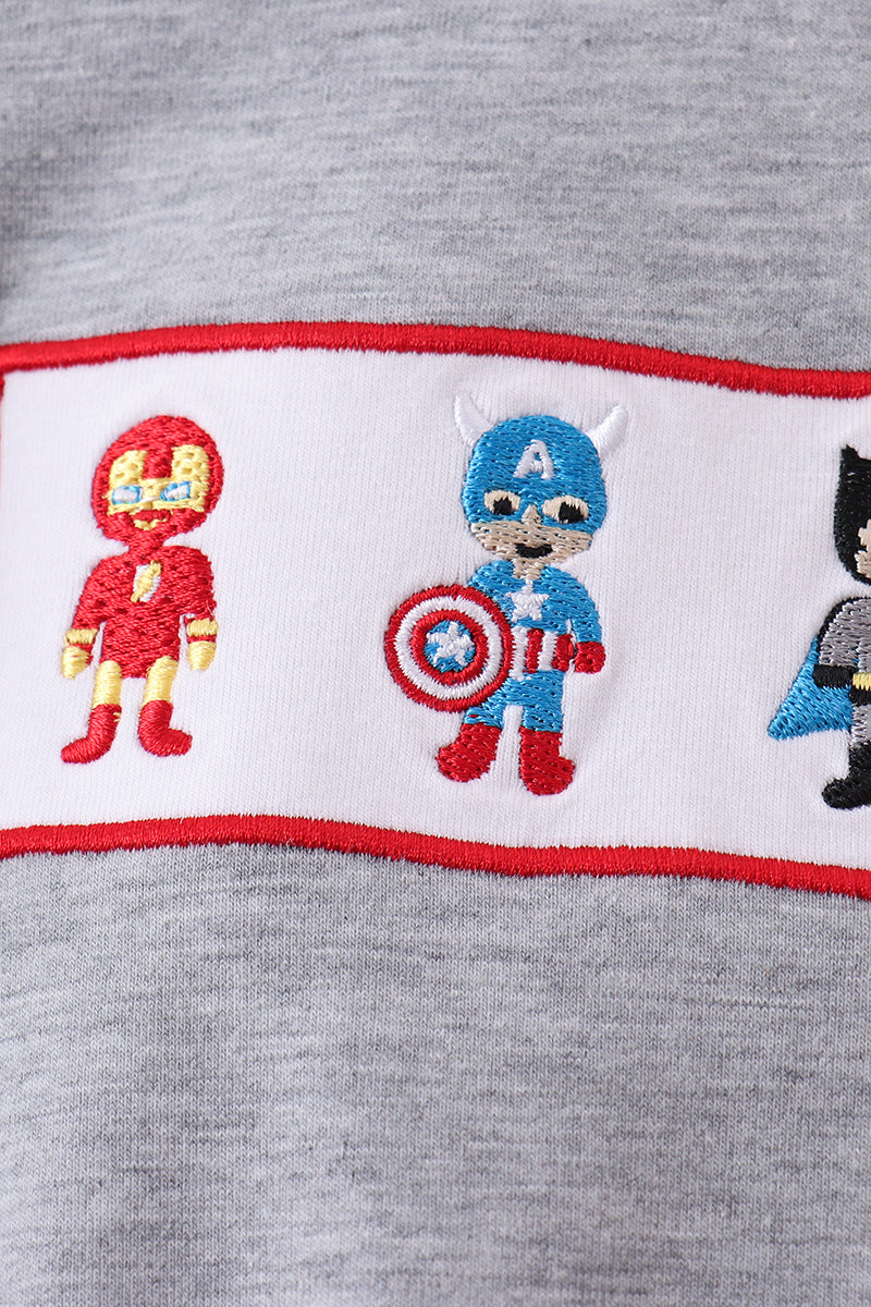 Grey character embroidery bubble - Aaria Tees Aaria Tees
