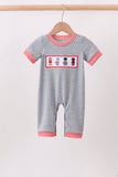 Grey character embroidery romper - Aaria Tees Aaria Tees
