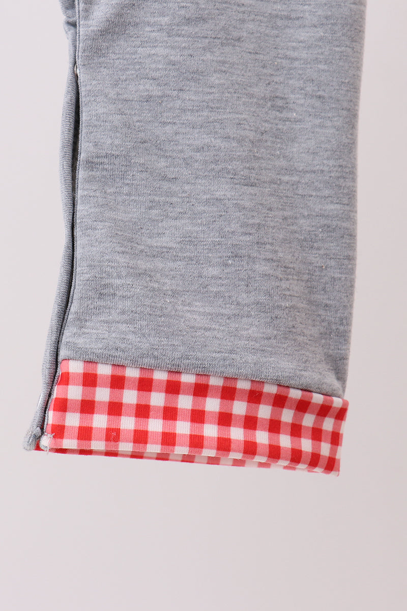 Grey character embroidery romper - Aaria Tees Aaria Tees