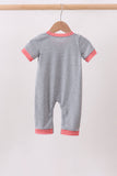 Grey character embroidery romper - Aaria Tees Aaria Tees