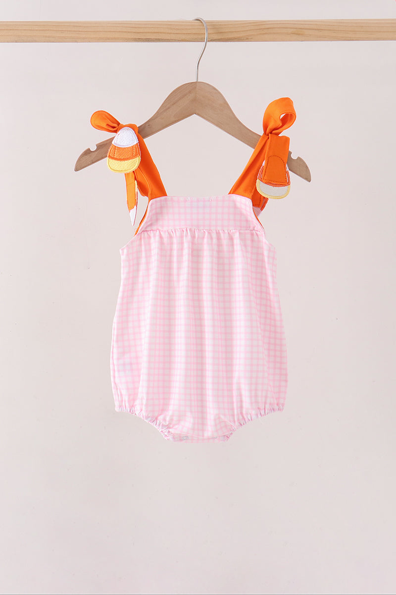 Pink Gingham Candy Corn Bubble - Aaria Tees Aaria Tees