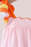 Pink Gingham Candy Corn Bubble - Aaria Tees Aaria Tees