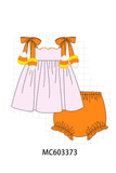 Pink Gingham Candy Corn Bloomer Set Aaria Tees