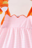 Pink Gingham Candy Corn Ruffle Shorts Set - Aaria Tees Aaria Tees
