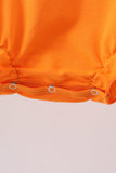 Orange Jack-O-Lantern  Applique Bow Bubble Aaria Tees