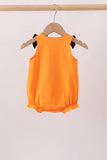 Orange Jack-O-Lantern  Applique Bow Bubble Aaria Tees