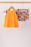 Orange Jack-O-Lantern  Applique Bow Bloomer Set Aaria Tees