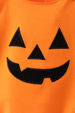 Orange Jack-O-Lantern  Applique Bubble Aaria Tees