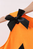 Orange Jack-O-Lantern  Applique Ruffle Shorts Set Aaria Tees