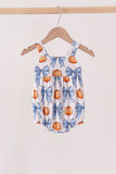 Blue Pumpkin Bow Bamboo Bubble Aaria Tees