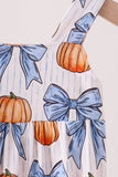 Blue Pumpkin Bow Bamboo Bubble Aaria Tees