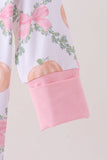 Pink Pumpkin Bow Bmaboo Zipper Romper Aaria Tees