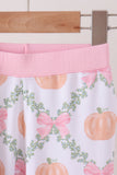Pink Pumpkin Bow Bmaboo Pants Set Aaria Tees