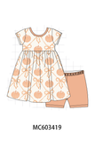 Coral Pumpkin Bow Bamboo Set Aaria Tees