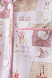 Pink Goose Bow Checkered Bamboo Pajama Set Aaria Tees