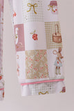Pink Goose Bow Checkered Bamboo Pajama Set Aaria Tees