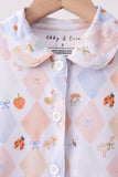 Blue Chicken Bow Bamboo Pajama Pants Set Aaria Tees
