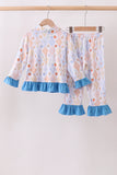 Blue Chicken Bow Bamboo Pajama Pants Set Aaria Tees