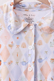 Blue Chicken Bow Bamboo Mom Pajama Pants Set Aaria Tees