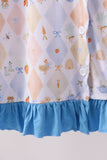 Blue Chicken Bow Bamboo Mom Pajama Pants Set Aaria Tees