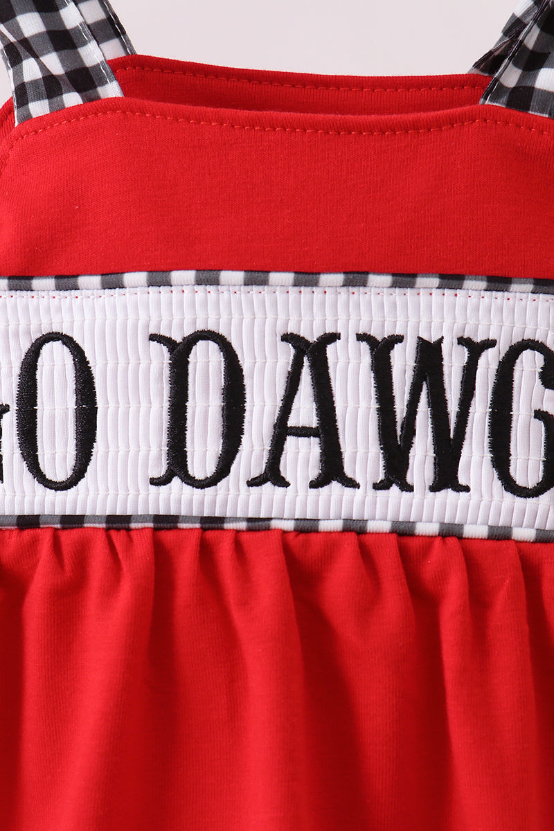 Red Georgia Go Dawgs Smocked Bubble - Aaria Tees Aaria Tees