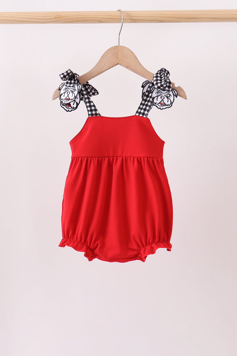 Red Georgia Go Dawgs Smocked Bubble - Aaria Tees Aaria Tees