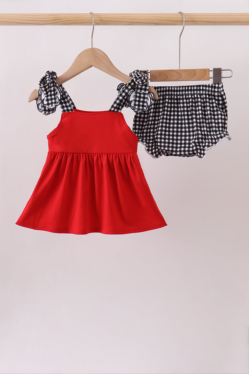 Red Georgia Go Dawgs Smocked Bloomer Set - Aaria Tees Aaria Tees