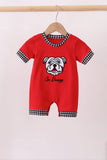 Red Georgia Go Dawgs Applique Romper - Aaria Tees Aaria Tees