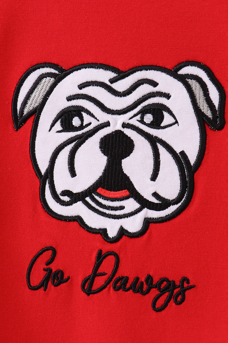 Red Georgia Go Dawgs Applique Romper - Aaria Tees Aaria Tees