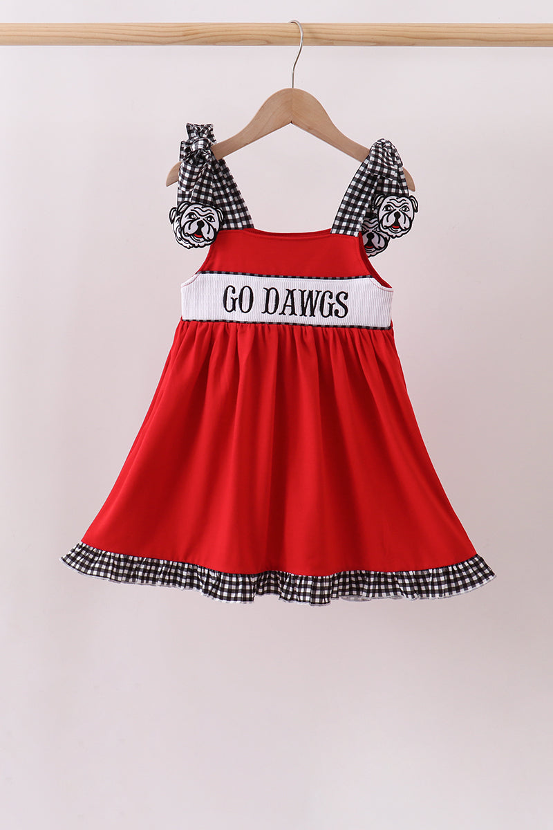 Red Georgia Smocked Dress - Aaria Tees Aaria Tees