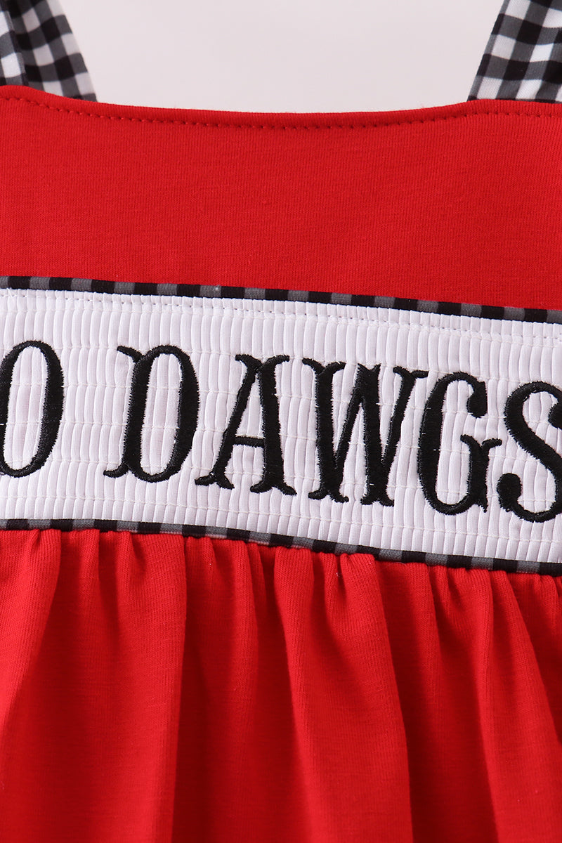 Red Georgia Smocked Dress - Aaria Tees Aaria Tees