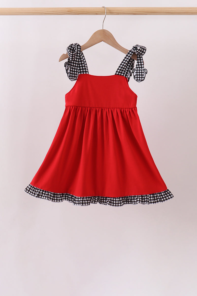 Red Georgia Smocked Dress - Aaria Tees Aaria Tees