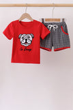 Red Georgia Applique Shorts Set - Aaria Tees Aaria Tees