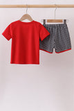 Red Georgia Applique Shorts Set - Aaria Tees Aaria Tees