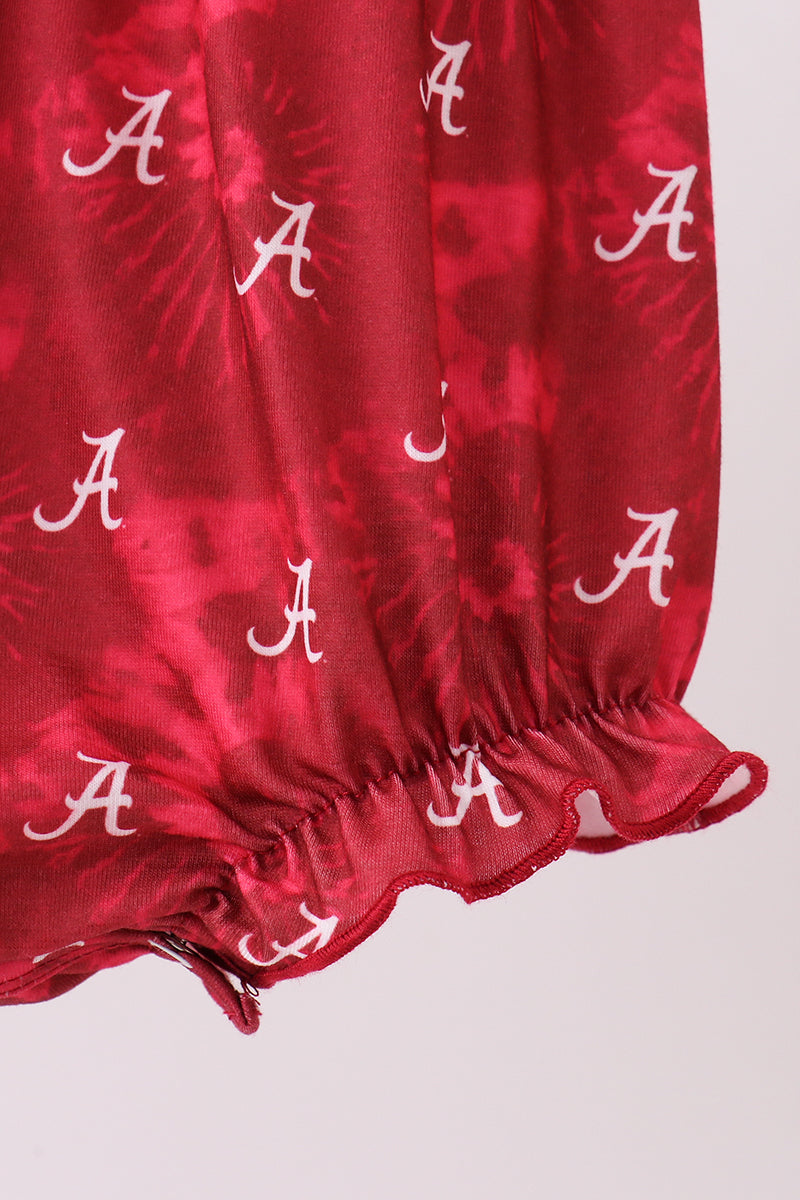 Maroon Alabama Roll Tide Smocked Bubble - Aaria Tees Aaria Tees