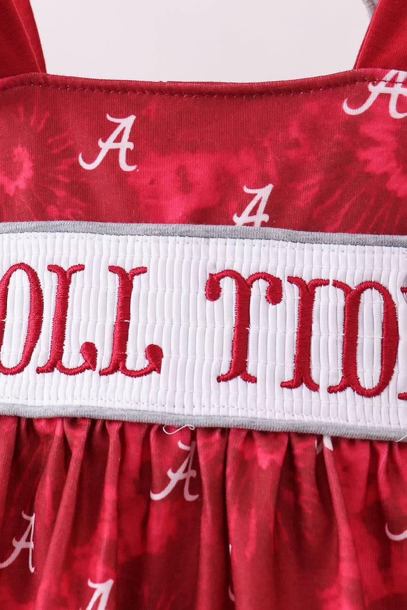 Maroon Alabama Roll Tide Smocked Bloomer Set - Aaria Tees Aaria Tees