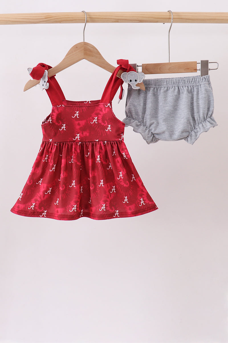 Maroon Alabama Roll Tide Smocked Bloomer Set - Aaria Tees Aaria Tees