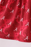 Maroon Alabama Roll Tide Smocked Ruffle Shorts Set - Aaria Tees Aaria Tees