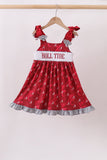 Maroon Alabama Roll Tide Smocked Ruffle Dress - Aaria Tees Aaria Tees