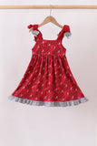 Maroon Alabama Roll Tide Smocked Ruffle Dress - Aaria Tees Aaria Tees