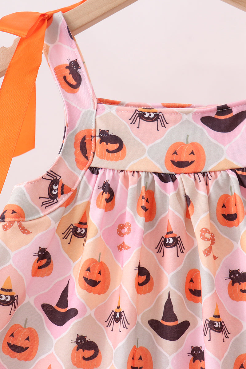 Pumpkin spider bow shorts set - Aaria Tees Aaria Tees