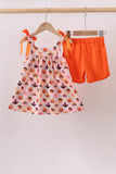 Pumpkin spider bow shorts set - Aaria Tees Aaria Tees