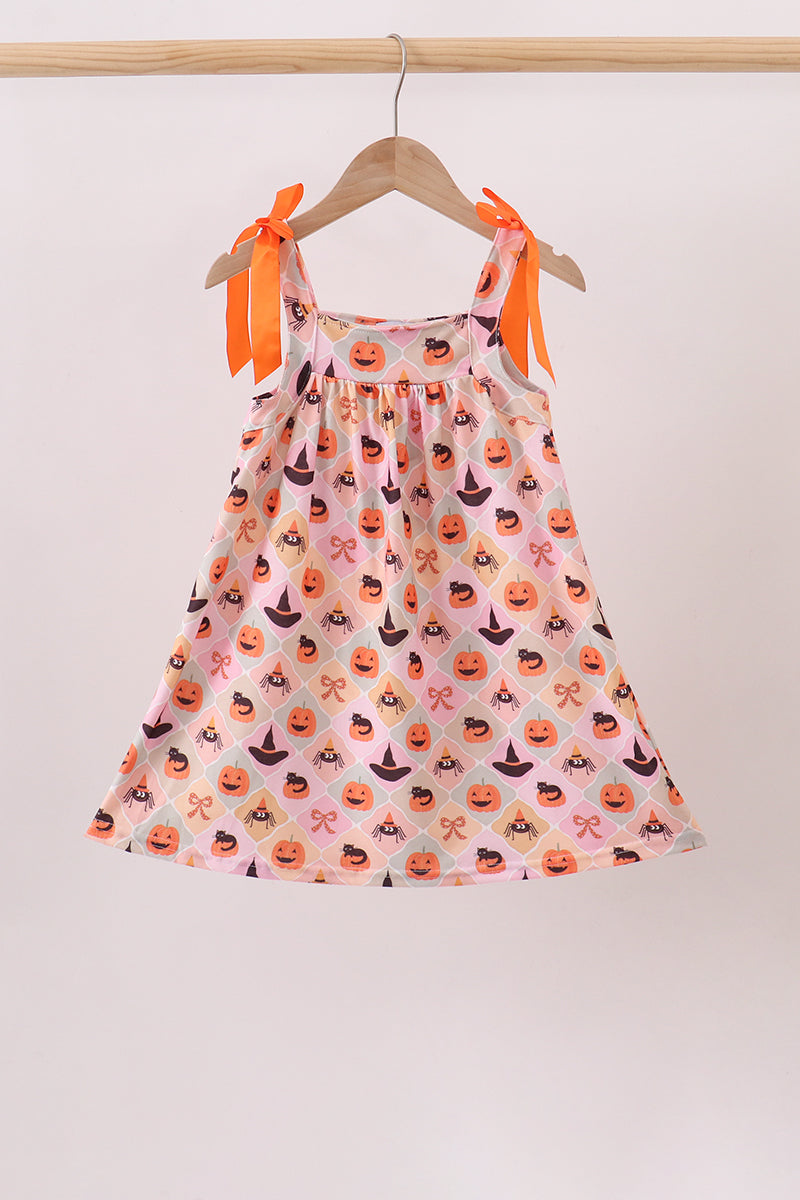 Pumpkin spider bow Dress - Aaria Tees