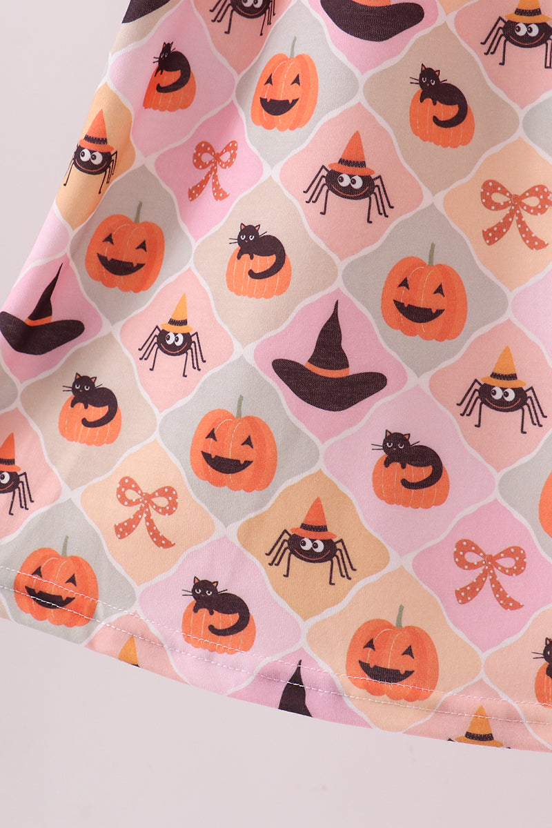 Pumpkin spider bow Dress - Aaria Tees Aaria Tees
